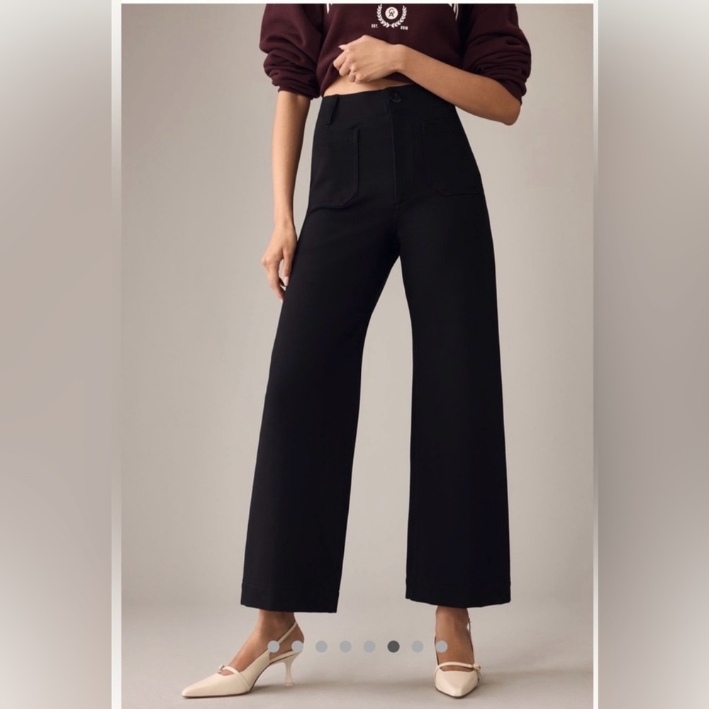 Maeve Colette black crop ponte pants